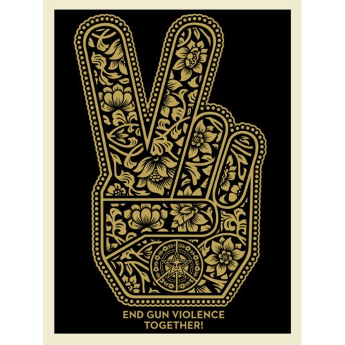 end gun violence together peace fingers