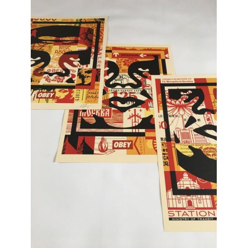 Shepard Fairey HAND SIGNED Obey Giant Face Collage outlet Offset Lithograph on Paper