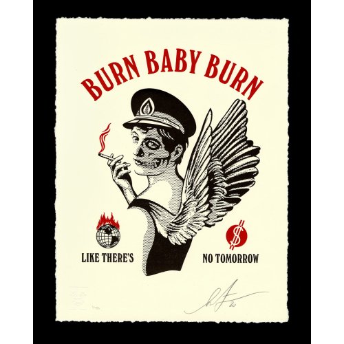 burn baby burn - letterpress